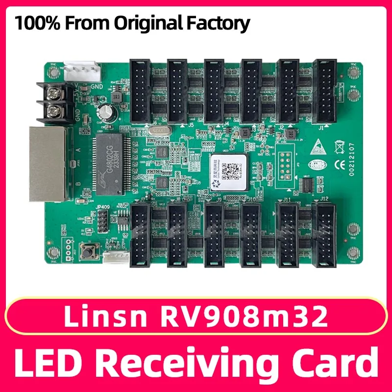 Linsn RV908M32 Receiving Card Video Wall Controller LED Display Screen RGB Matrix HBU75 Full Color Module Control Card