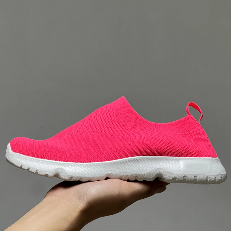 Women Shoes Knitting Sock Sneakers Women Spring Summer Slip On Flat Shoes Women Plus Size Loafers Flats Walking Shoes 2024 5