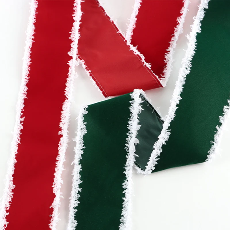 (5yards/roll)6.33Cm Christmas Hairy Ribbon New Year Celebration Gift Box Holiday Costume Design Neck Matching Girl's Heart