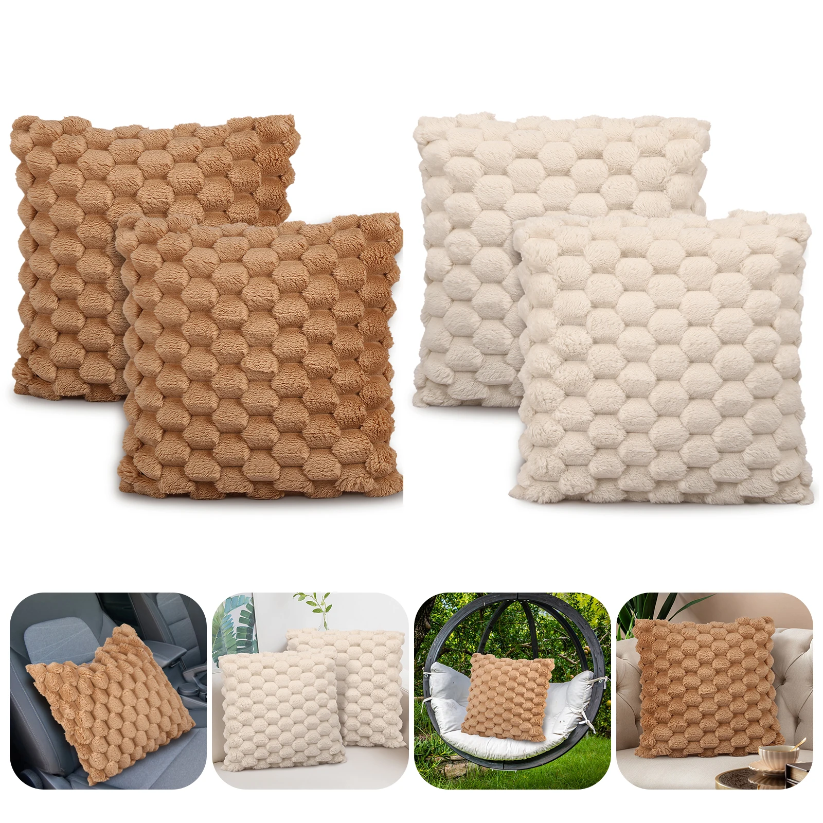 

2Pcs Throw Pillow Covers Ultra-Soft Snowflake Velvet Square Cushion Cover Comfortable Pillow Cushion Cases Decorative Cushion