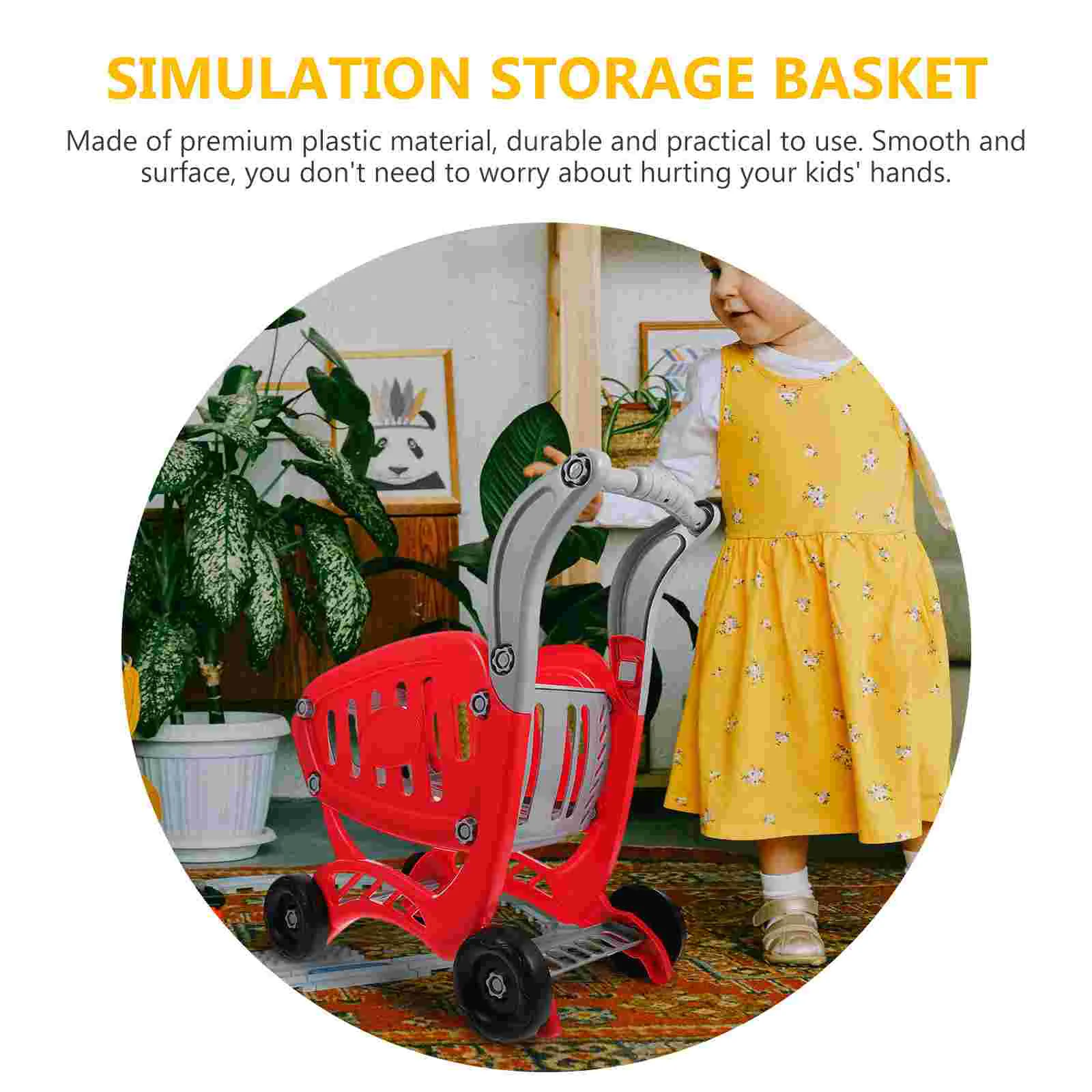 Simulation Basket Toy Toy for Toddlers Kids Role-playing Cart Simulated Shopping Trolley Abs Pretend Child Early Educational Toy 6