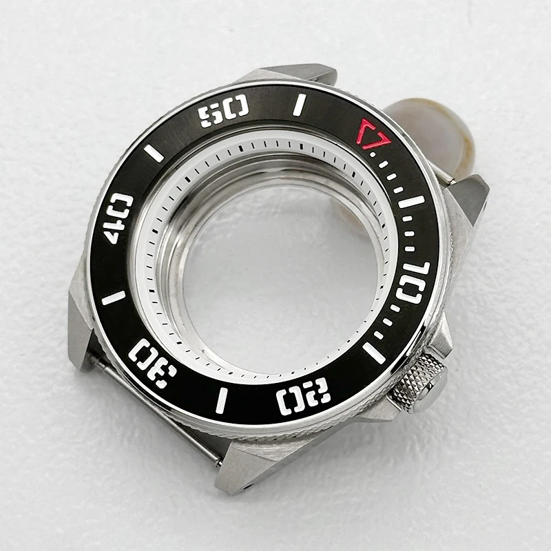 Mod 44mm Silbernes King Samurai Uhrengehäuse mit Transparentem Boden, Passend für NH34 NH35 NH36 4R 7S Uhrwerke, Saphirglas Uhrengehäuse zum Nachrüsten – Detail 9