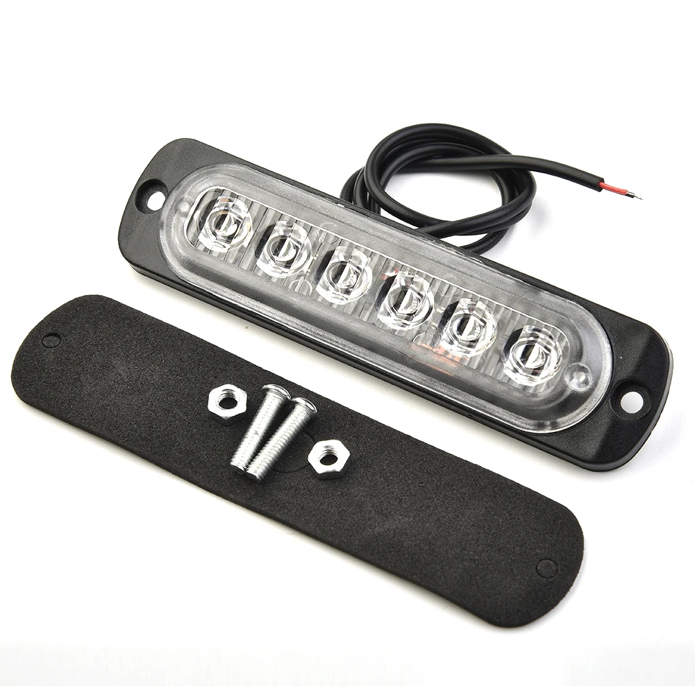 

Parts Useful Accessories Strobe Lights 333mA 6 LED Bar Transparent Warning 12V-24V DC 18W Beacon Car Hazard Lens