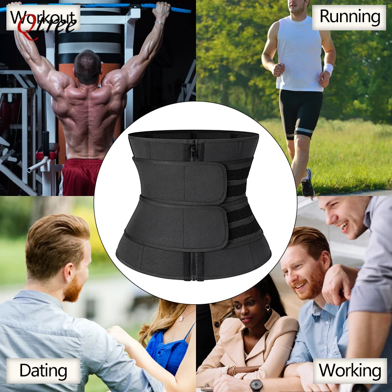 Waist Trainer Corset For Men Workout Sauna Sweat Belly Trimmer Belt Sports Compression Body Shaper Girdle Fitness Weight Loss waist trainer