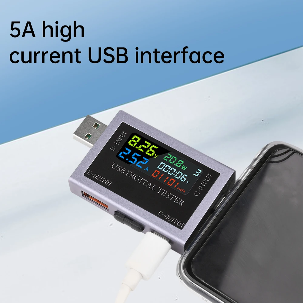 Multi-Function USB-C Voltage & Current Power Meter Tester