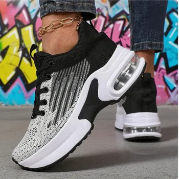 أحذية رياضية نسائية فائقة الارتفاع لزيادة الارتفاع، أحذية مشي عصرية قابلة للتنفس ومضادة للانزلاق للتسوق اليومي، أحذية نسائية متعددة الاستخدامات 2