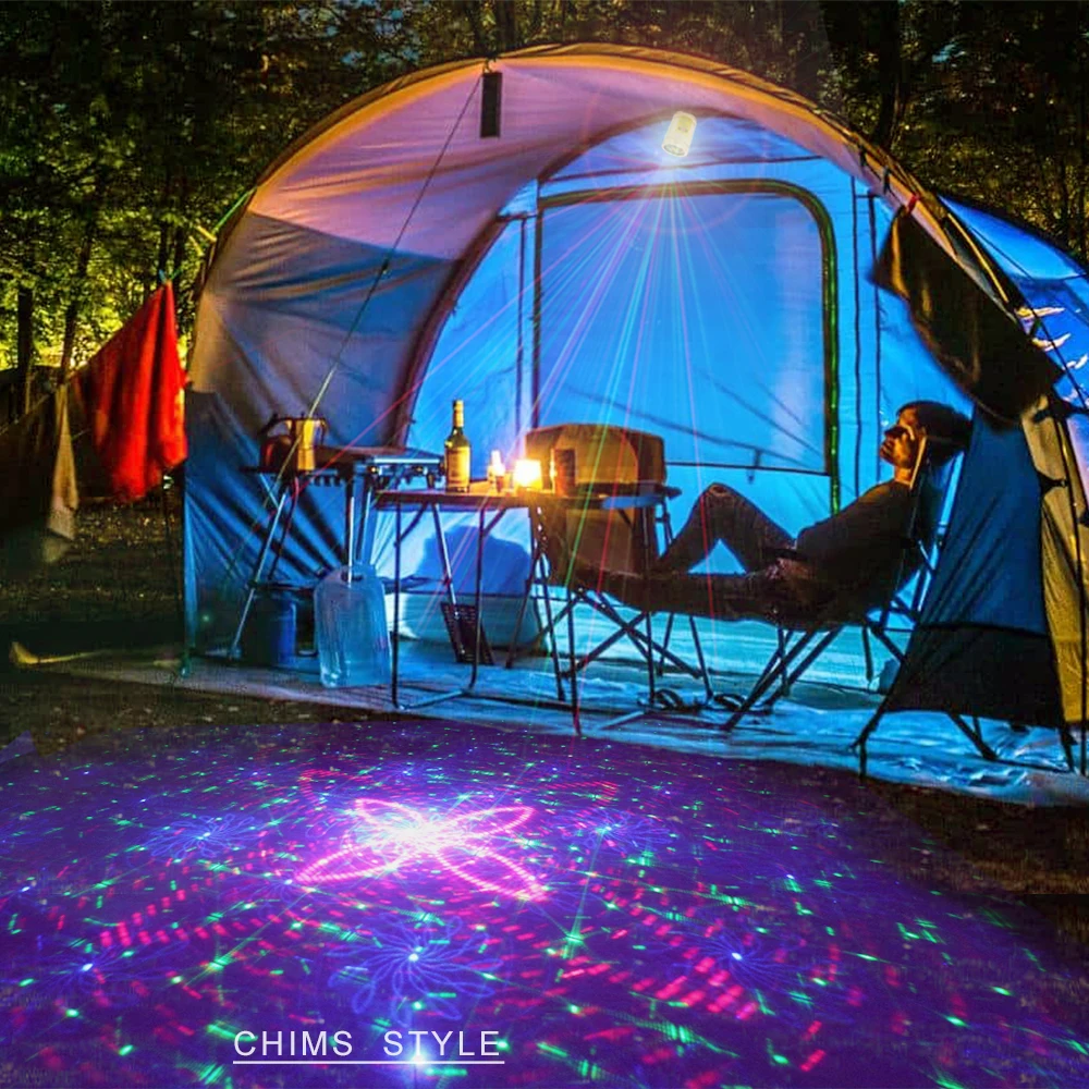Chims Mini Party Lights RGB 30 Patterns Portable Rechargeable Laser Projector Travel Camping Halloween Christmas DJ Party