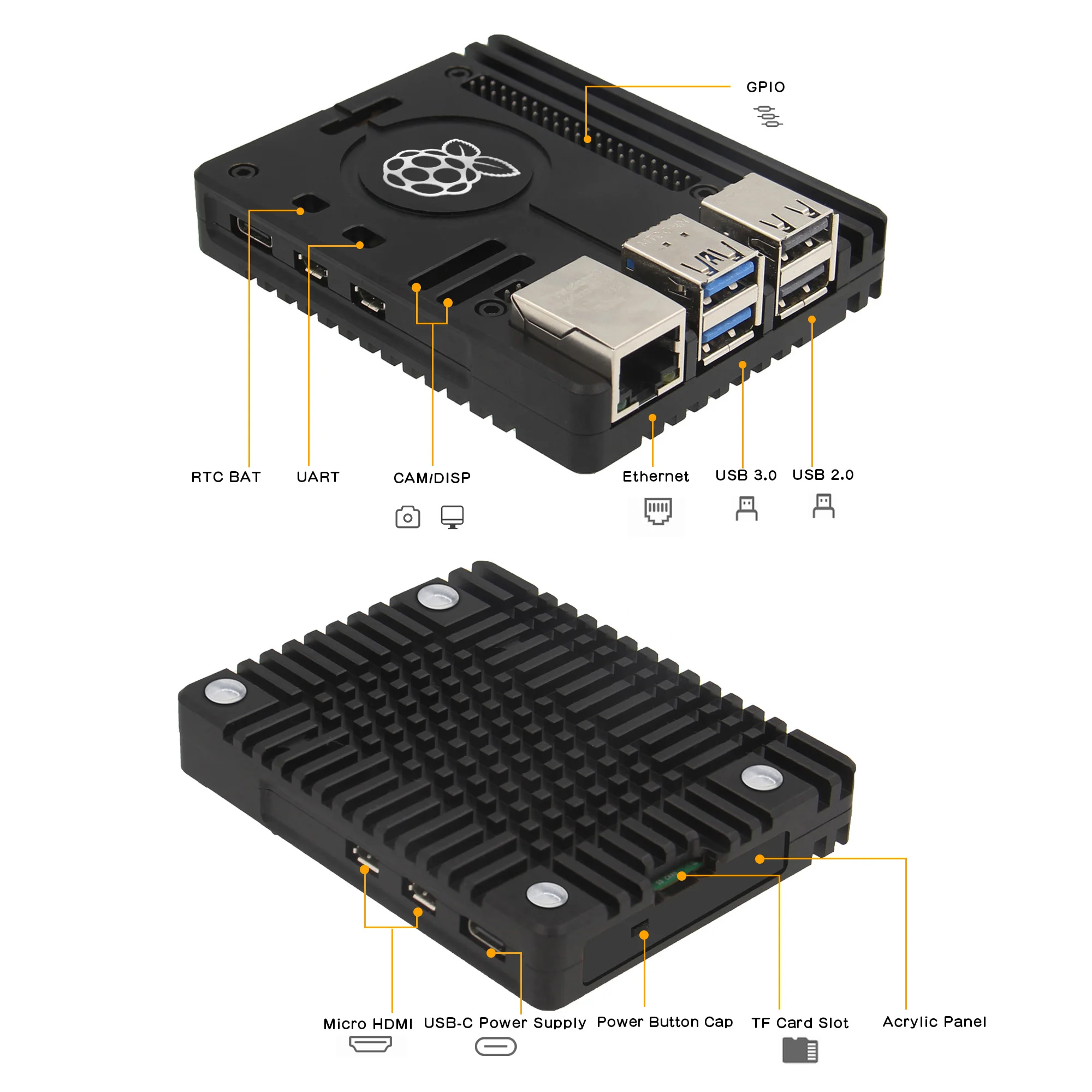 Geekworm Raspberry Pi 5 Ultra-Thin CNC Aluminum Alloy Passive
