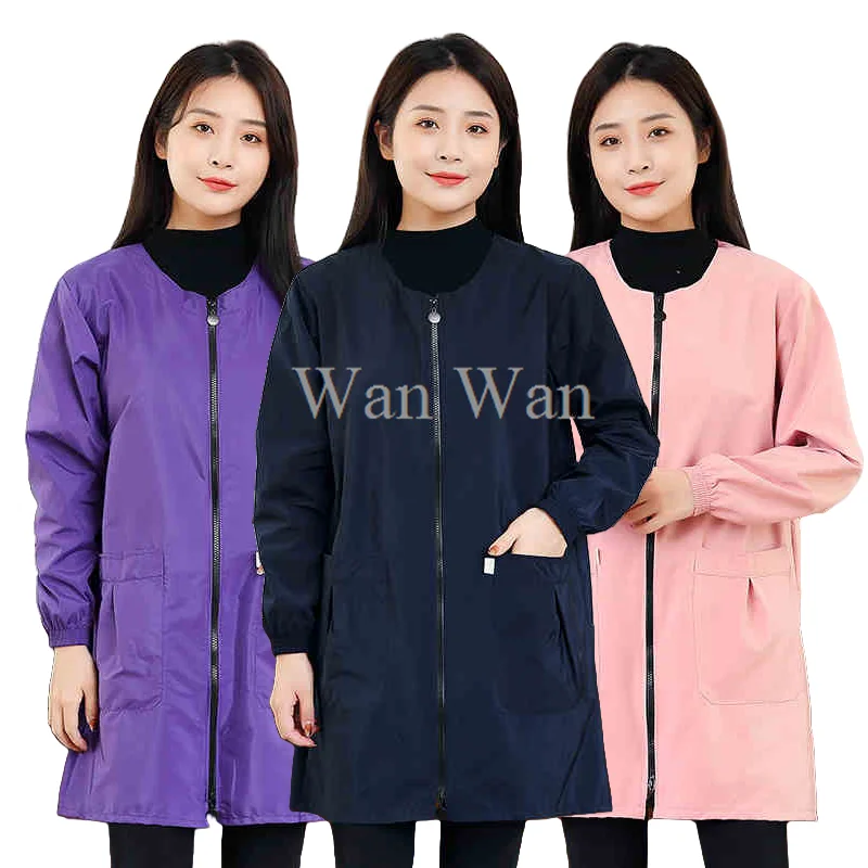 Pet Groomer Gown Pet Shop Uniform Bathing Waterproof Work Clothes Women's Dog Grooming Smock Hair Salon Anti Hair Robe Y1107 for pet grooming smock