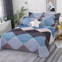 3pcs/Set Home Textile Bed Sheet Set with Pillowcases Cotton Material Lovers Home Room Bedding Flat Sheet Bed Sheet Set 1