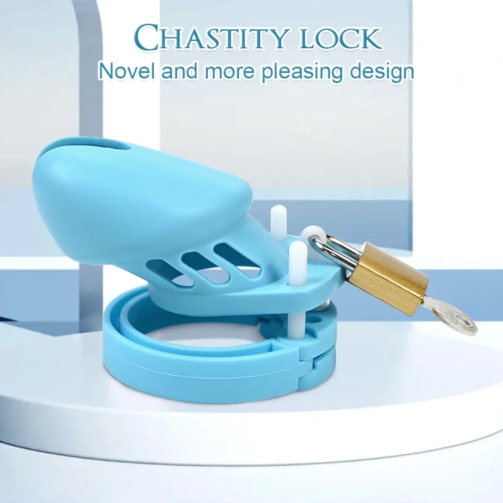 Male Penis Lock Chastity Cage for Men Virginity Breathable Cock Ring Men's CB Cock Cage with Lock Key SM Urethra Device Toy