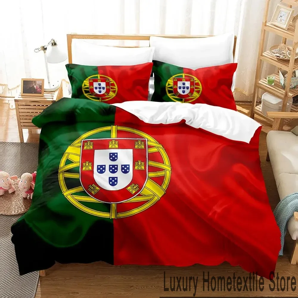 3D Print Portugal Flag Bedding Set Boys Girls Twin Queen King Size Duvet Cover Pillowcase Bed boys Adult Home Textileextile 2
