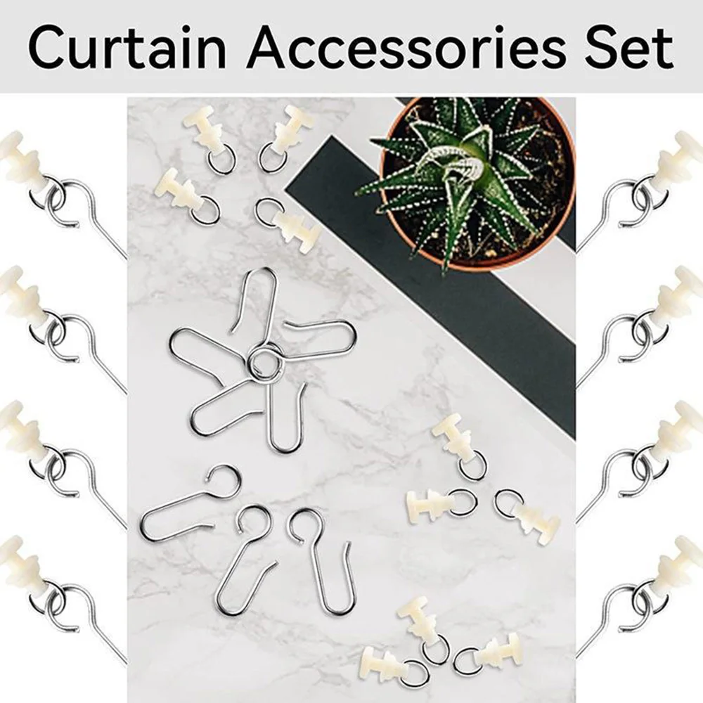 20PC Curtain pulley hook set curtain track PVC ball accessory silent pulley