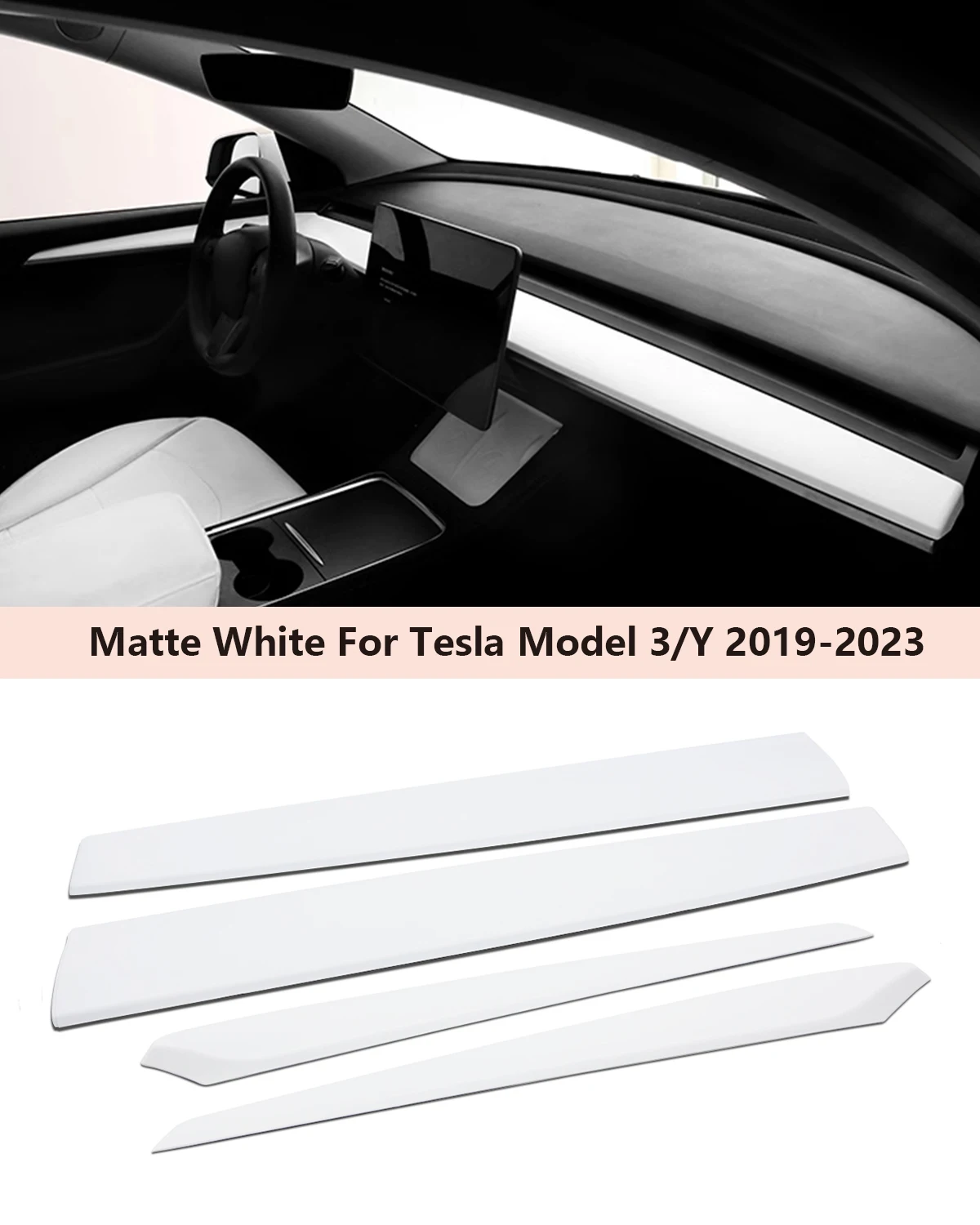 Car Door Side Trim Dashboard Cover For Tesla Model 3 Y 2021 2022 2023 Car Front Interior Dashboard Central Control Trim Strip