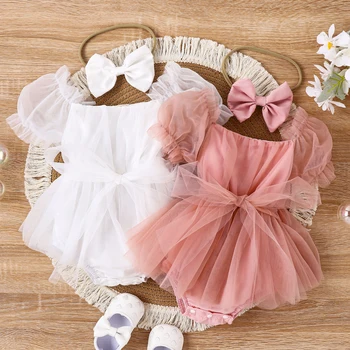 Baby Girls Gauze Dress Set 1