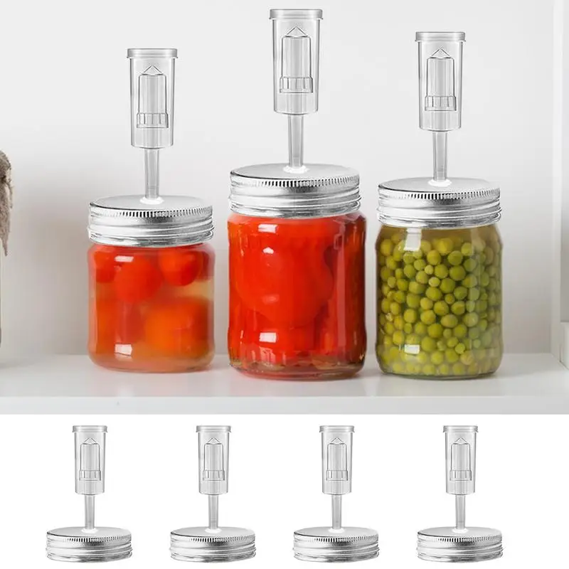 Fermentation Weights 4-Pack Fermenting Lids For Jars With Intelligent Air Valve Fermenter Presser Silicone Seals For Pickles