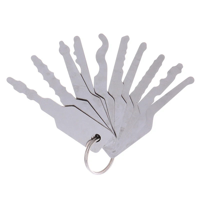 Stainless Jiggler And Keys Dual Sided Car Unlock Lock Open Repair Accessories Auto Replacement Tool Kit 10Pcs/Set