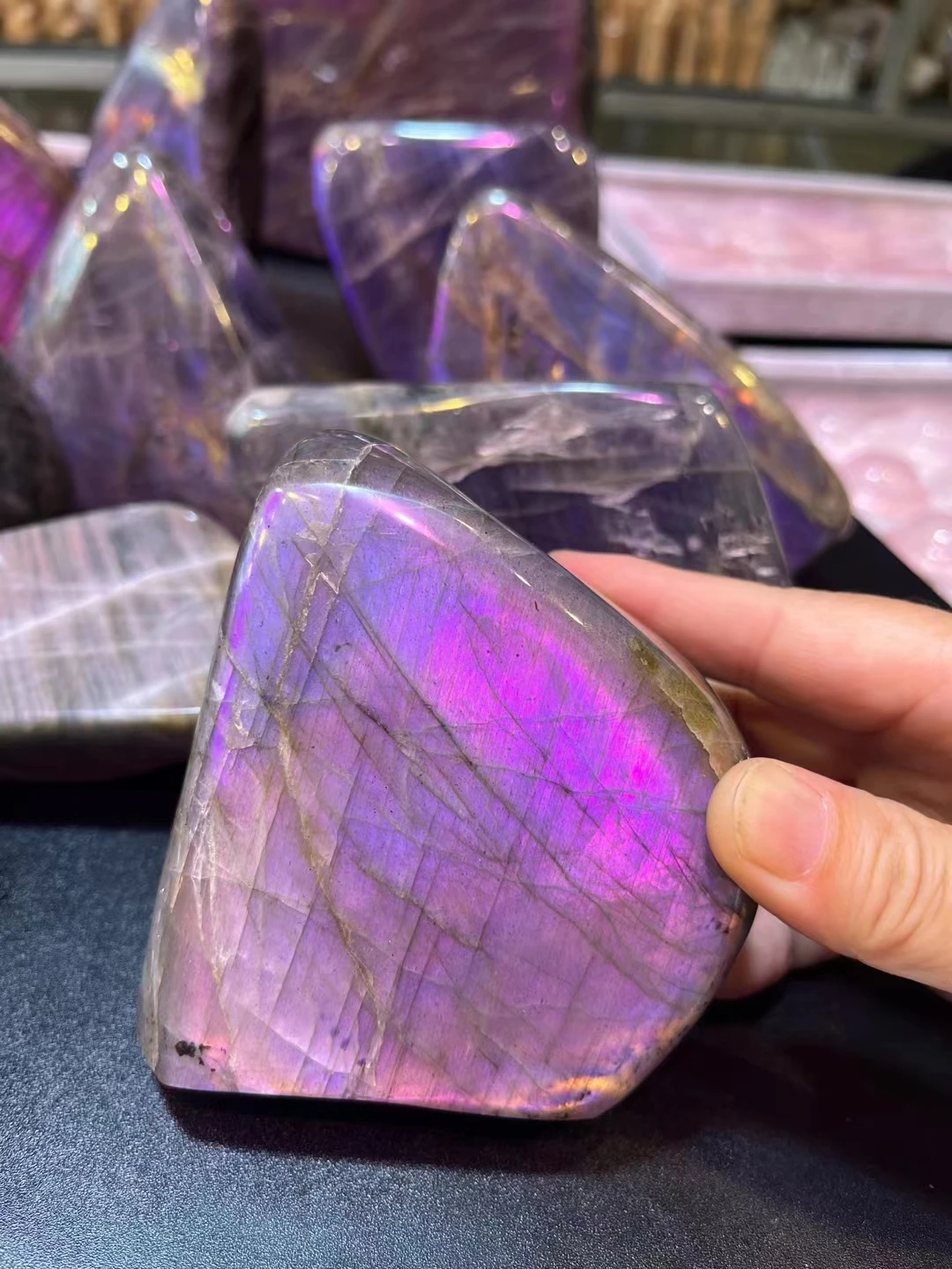 Cristal De Cuarzo Labradorita Púrpura De Forma Libre, Piedra De Espectrolita, Cristales