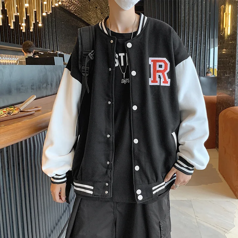 

Baseball Jacket Men's Spring Loose Student Ruffian Handsome Street Fashion Brand Couple Korean Fashion Ins Coat Top for Men