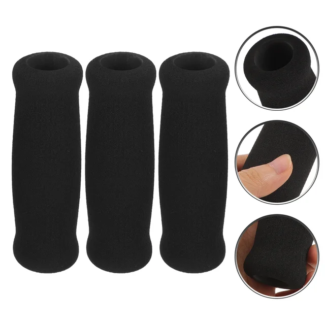 4 Pcs Hiking Pole Handle Walker Foam Sponge Grip Walking Stick Cover 4pcs (black) Cane Grips Crutch Elderly Chair