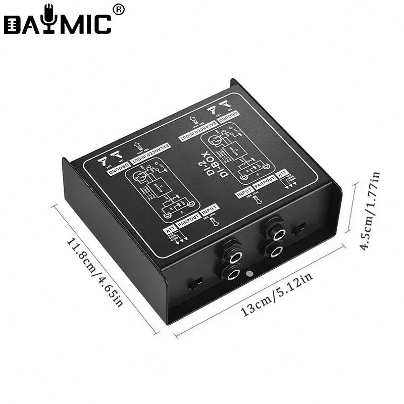 Audio DI Box Audio DI Box 2 channel Passive DIRECT BOX mini Injection Audio Converter DB 02 Music DJ Equipment For Live Show outdoor