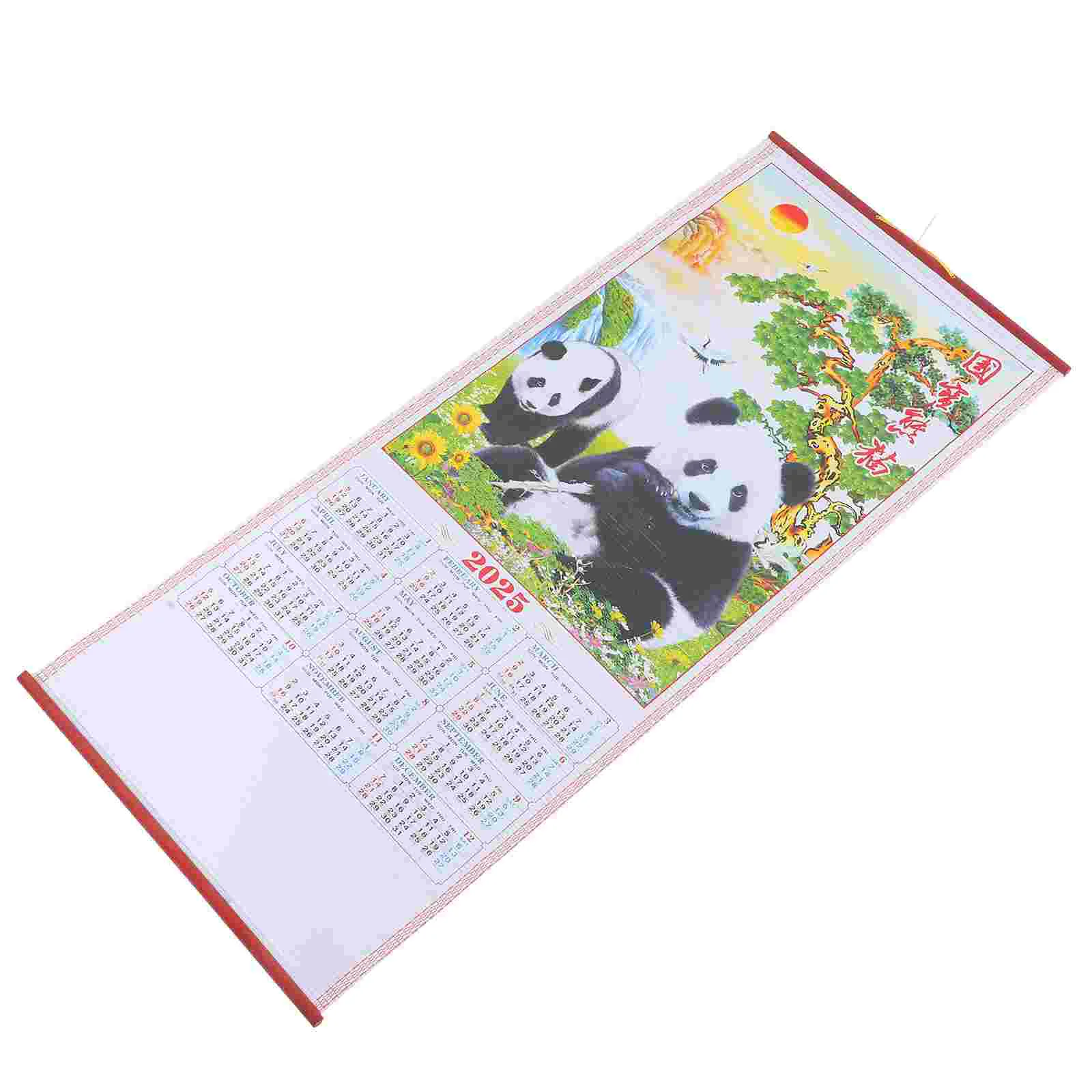 Traditional Chinese Calendar Year of The Snake Hanging Scroll Calendar Monthly Wall Sturdy Dating wall calendar paper wall calendar
