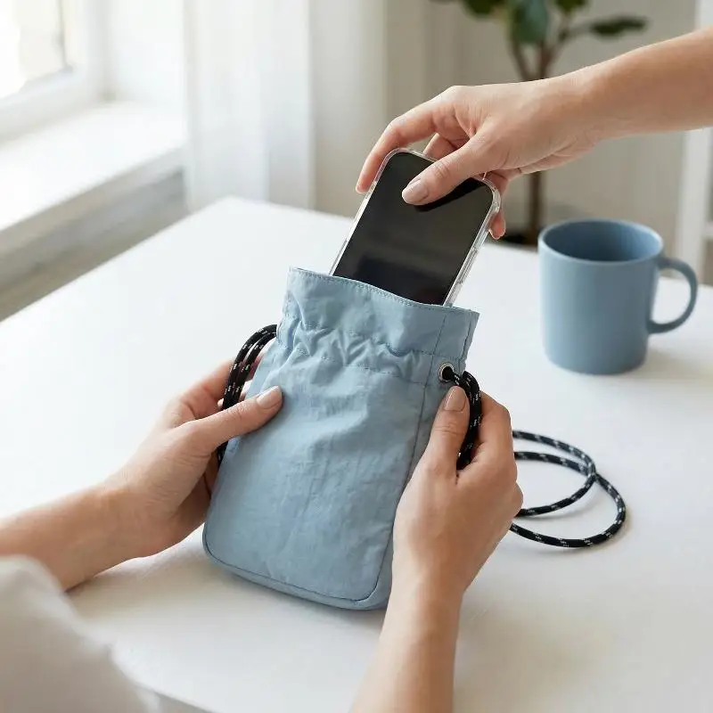 Nylon Crossbody Bag - Soft Mini Phone Wallet & Multifunctional Shoulder Purse