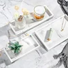Resin Tray Creative Black White Marbling Rectangular Round Storage Plate Bedroom Jewelry Bathroom Toiletries Storage Tray 2