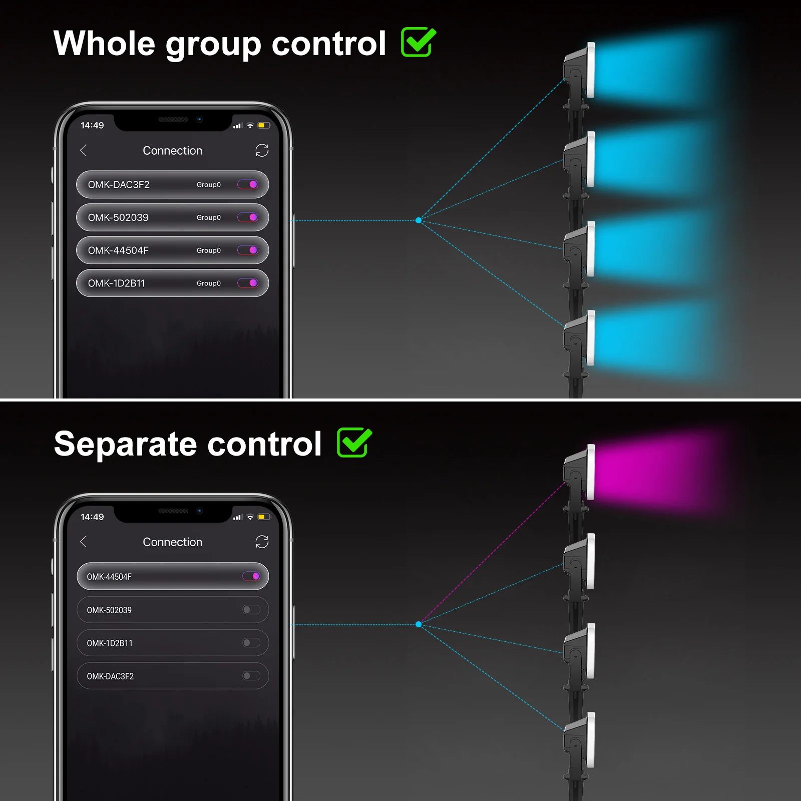 EU/UK/US Plug RGB Bluetooth App Controlled Outdoor LED Landscape Lamp IP65 Waterproof Garden Lights Lawn Lamp Path Spotlights