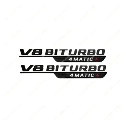 Enhanced Car Side Trunk Sticker - 2024 New Style Letters & Numbers Design (V8 Biturbo 4AMTICP)