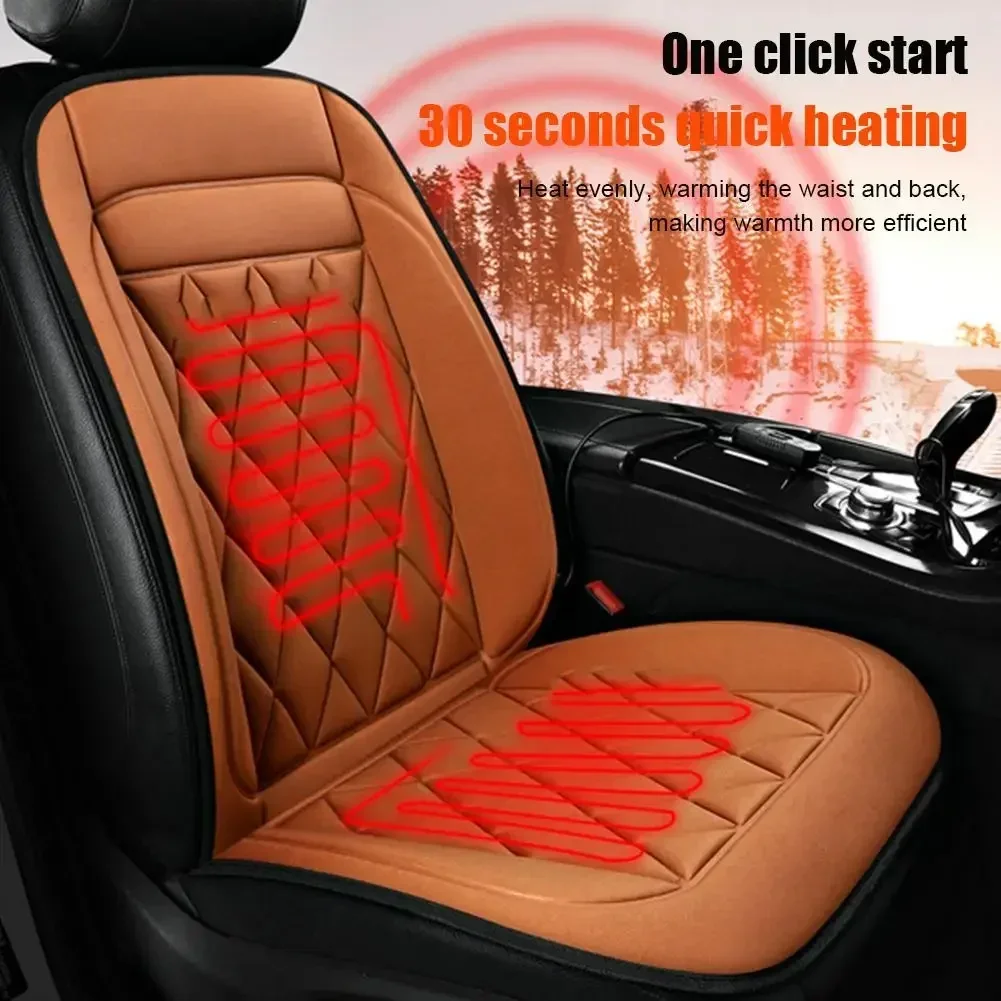 2PCS Winter Heated Car Seat Cover Heating Warmer Car Seat Cushion Auto Universal Car Seat Protector Cover Pad Car Accessories