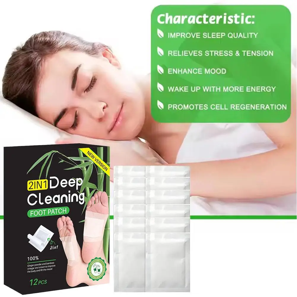 12pcs Mugwort Charcoal Foot Patch for Health Care