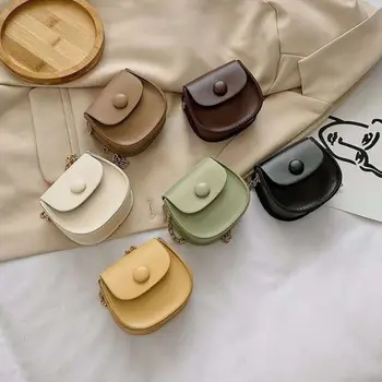 Child Girls Cute Boy Fashion Cross Body Bag Elegant Mini PU Leather Chain Outing Sling Shoulder Bag Handbag Pouch