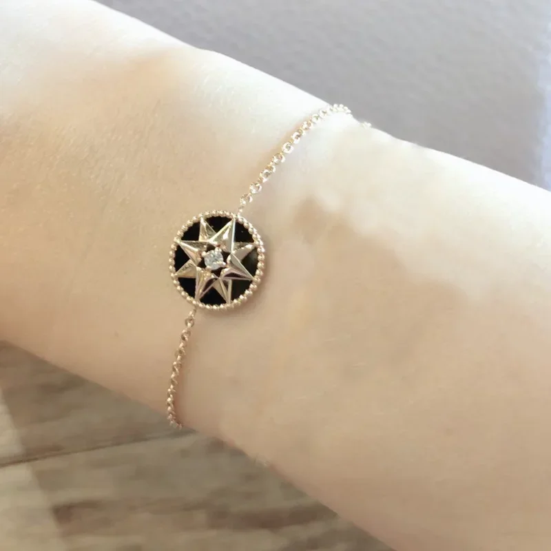 Sfe925 Silver Shell Red Agate Malachite Meteor Compass Bracelet For Women's Luxury Designer Fashion Exquisite Designer Jewelry