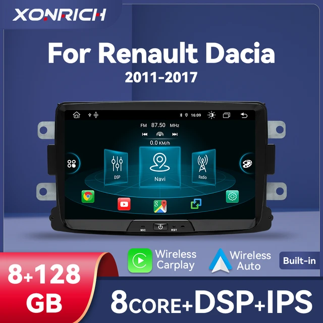 8GB 2 Din Carplay Android 12 Car Radio For Dacia Lodgy Logan Duster Sandero  Renault Captur/Lada/Xray Auto Multimedia Player RDS