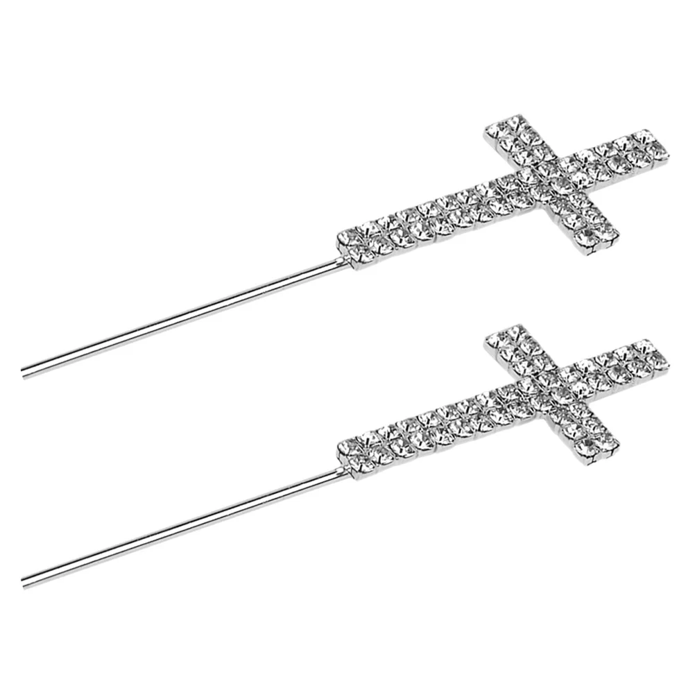 

2 Pcs European and American Child Wedding Decorations Party Fruit Picks Cross Cake