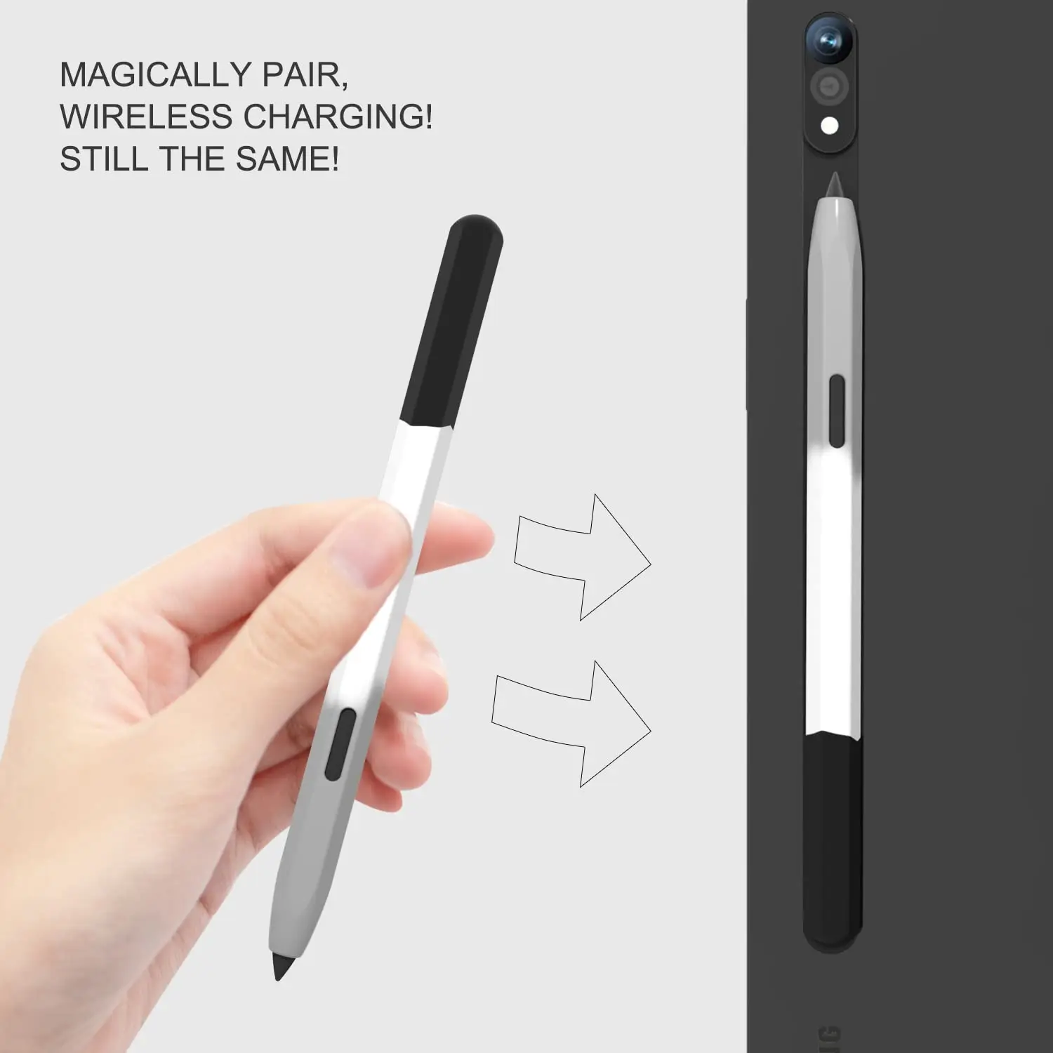 Silicone Sleeve Case with S Pen Holder and Dual Caps - Protective Skin Cover