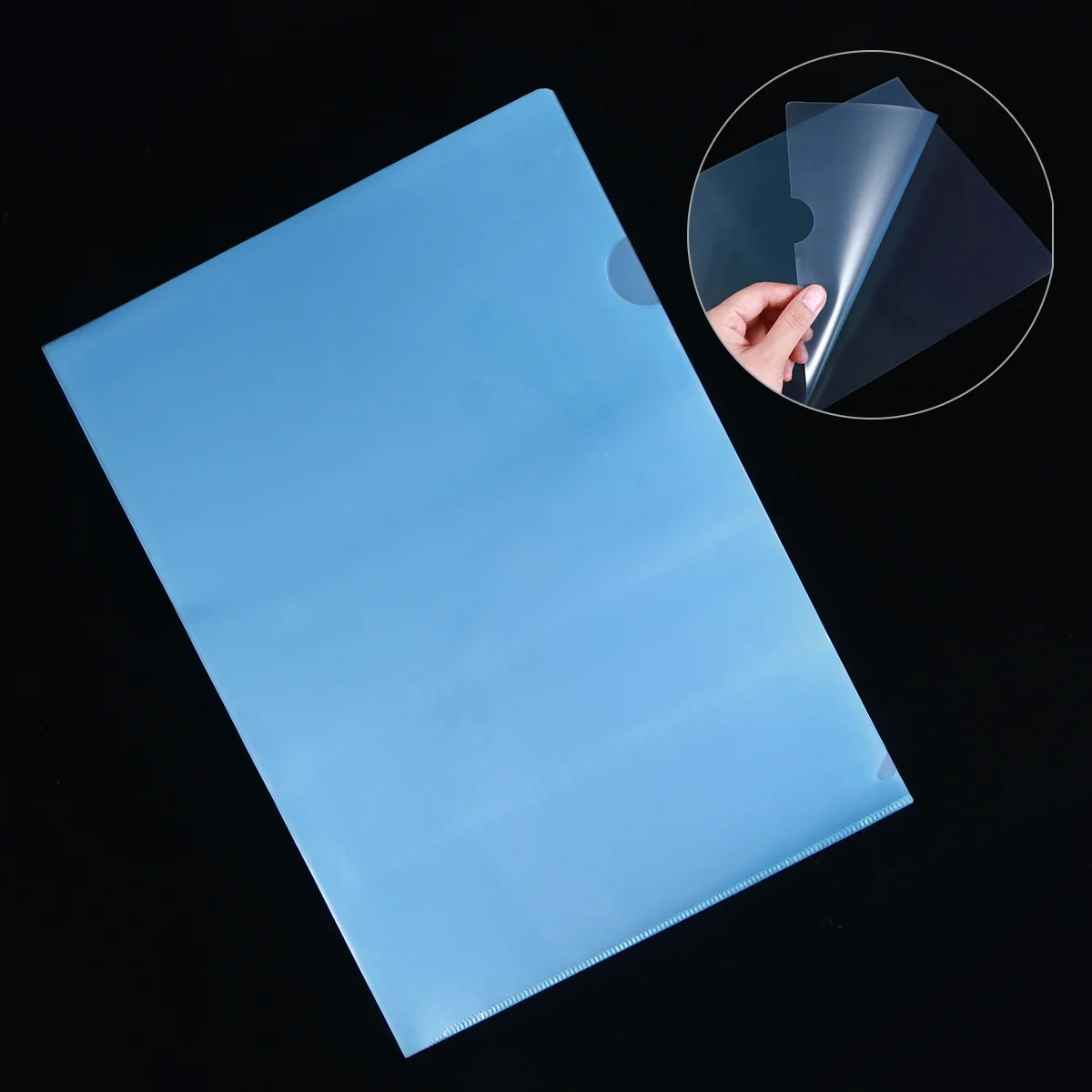 

30pcs A4 Clear Document Folder Transparent Project Pockets- Type Expanding File Folder Paper Sleeve Holder ( Blue )