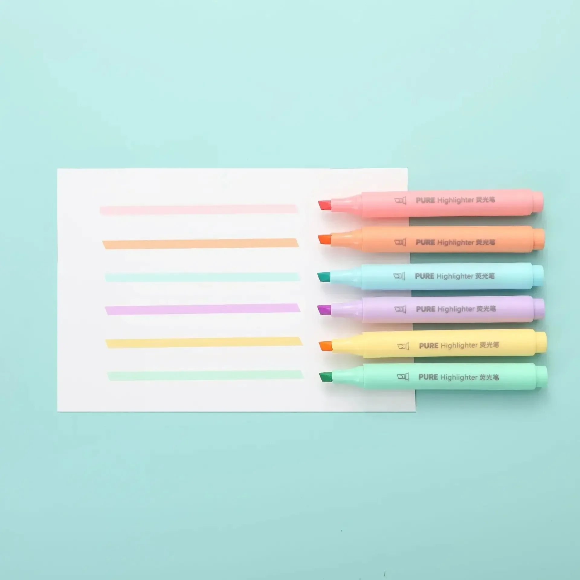 Pastel Color Macaron Highlighter Pen Marker Pens Fluorescent Pen Drawing Highlighters Cute Stationery School Supplies 6Pcs/set