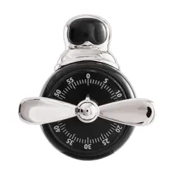 Adorable Magnetic Kitchen Timer with 1 - Hour Countdown and Alarm (Black)