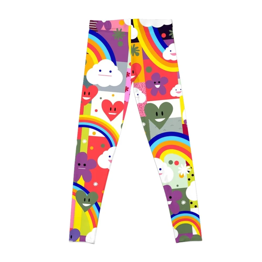 Happy Clouds and Rainbows Leggings workout clothes for sports for gym Womens Leggings