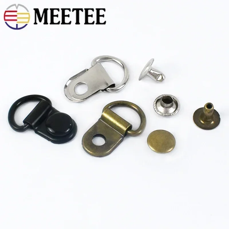【新品】MANOF◼️TACK ALL IN ONE 10/30/50 zestawów Meetee 9*14mm metalowa miedź D klamra