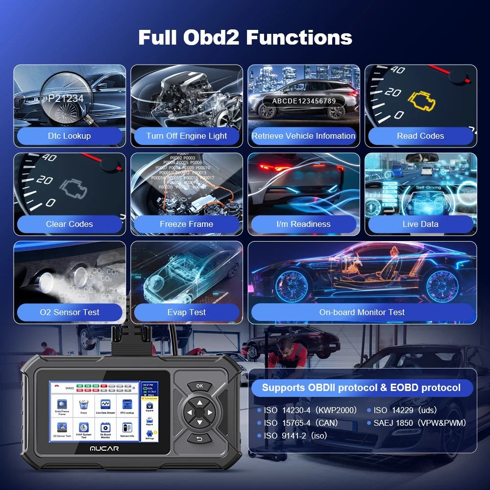 MUCAR CDE900 PRO OBD2 Scanner 32GB Full System Diagnostic Tool Lifetime Free Online Update Professional Automotive Scan Tools