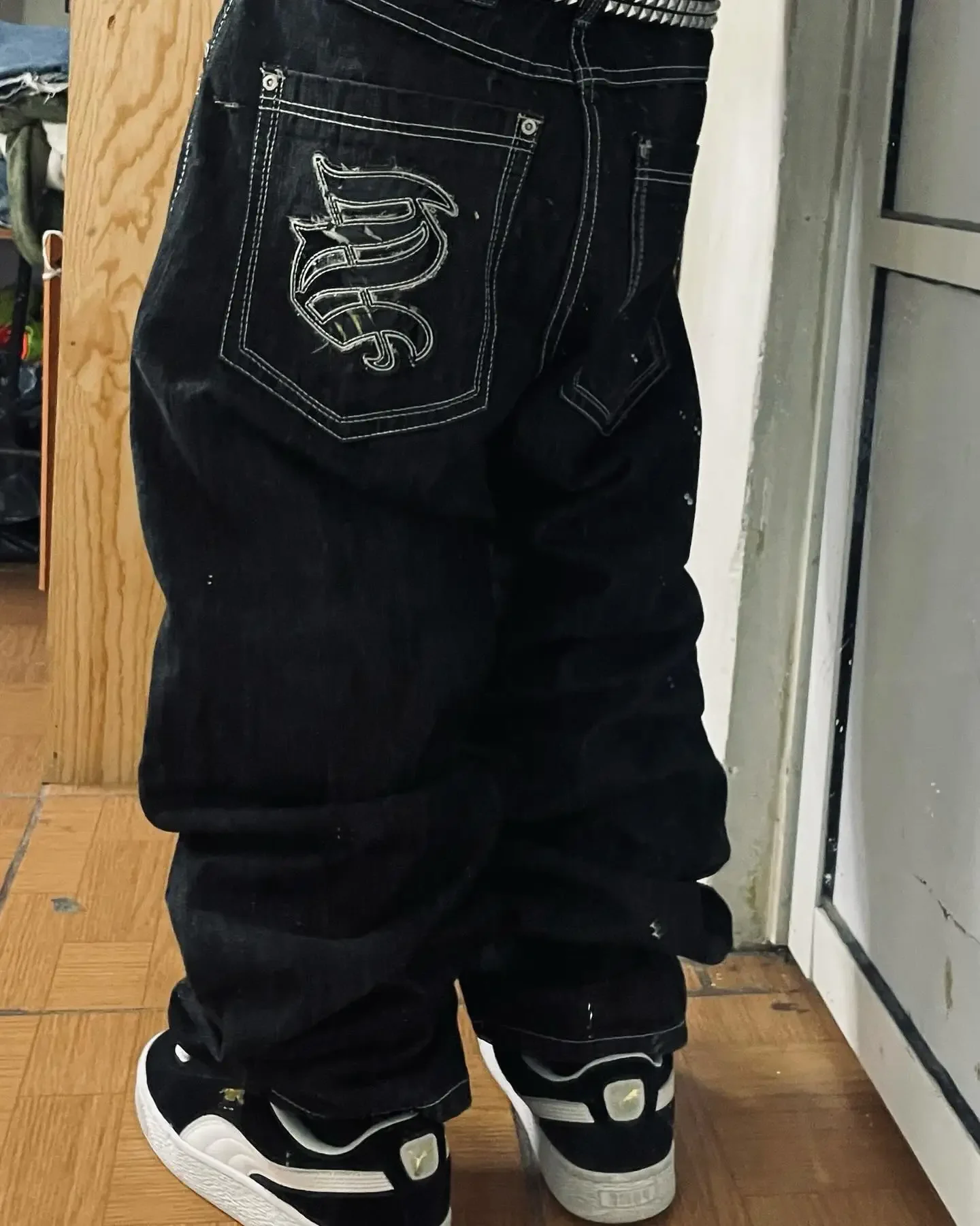 Y2k 90s Southpole Jeans Embroidered Letters Graphic Baggy Jeans