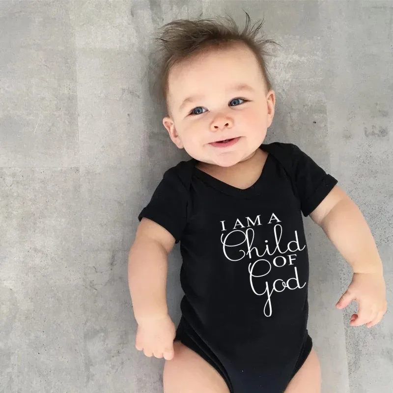 I Am a Child of God Baby Romper Summer Cotton Newborn Bodysuit Infant Baby Boys Jumpsuit Girls Clothes