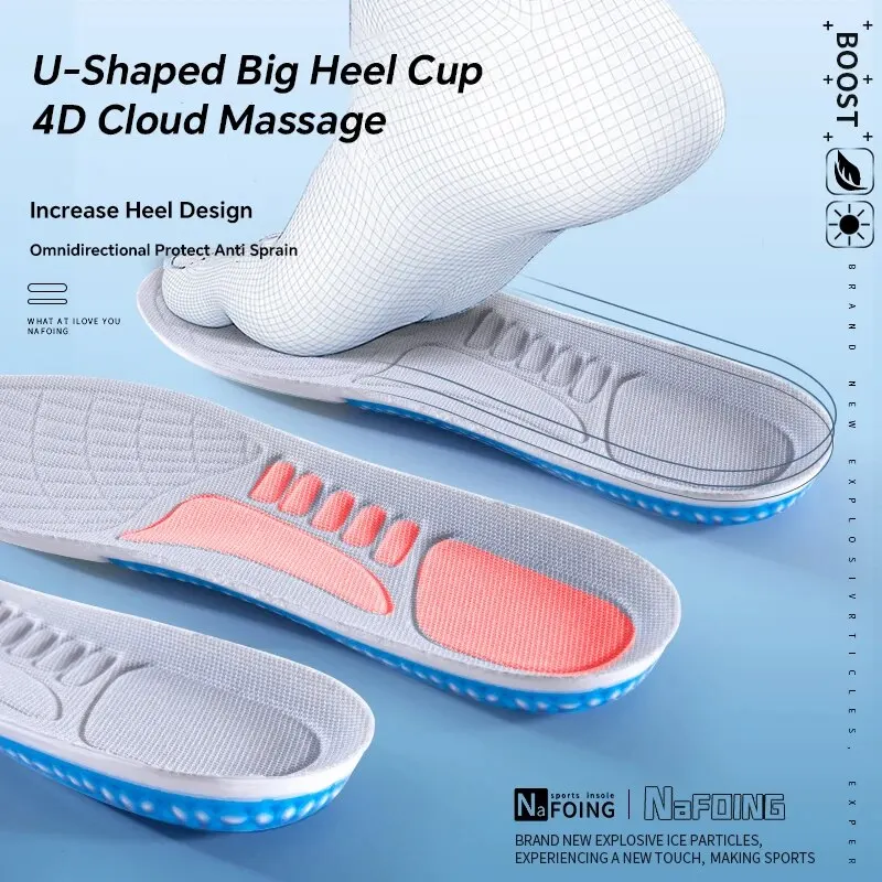 Sport Insoles 1Pair 4D Cloud Technology Soft High Elasticity PU Air Cushion for Men Women Feet Care Orthopedic Insole