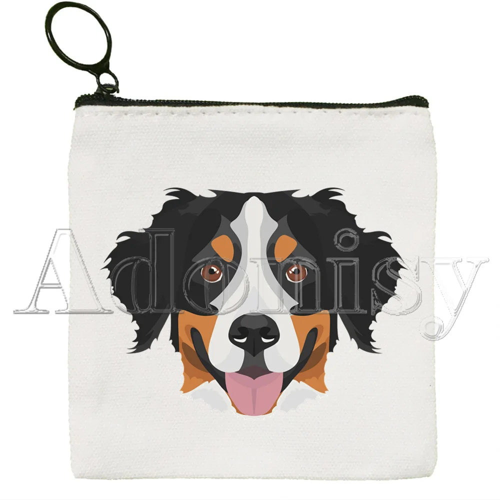 

Bernese Mountain Dog Hand-painted Wallet Blank Canvas Pure White Cloth Bag Customized Hand-painted Small Coin Bag