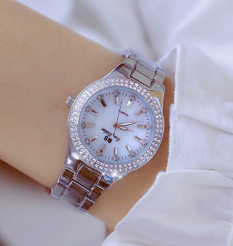 Original Marke frauen Uhren Mode Diamant Quarzuhr Luxus Klassische Edelstahl Armband Armbanduhr Famale Heißer Verkauf – Detail 14
