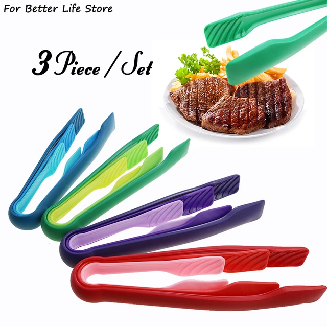 3 Pcs PP Food Tong Kitchen Tongs Non-Slip Cooking Clip Clamp Bbq Salad  Tools Grill Kitchen Accessories - AliExpress