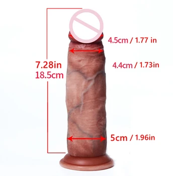 7.8in Simulation Dildo Realistic Sliding Foreskin G spot Clitoris Stimulate Penis Soft Dildo Huge Dick Sex Toys For Women Gay 5